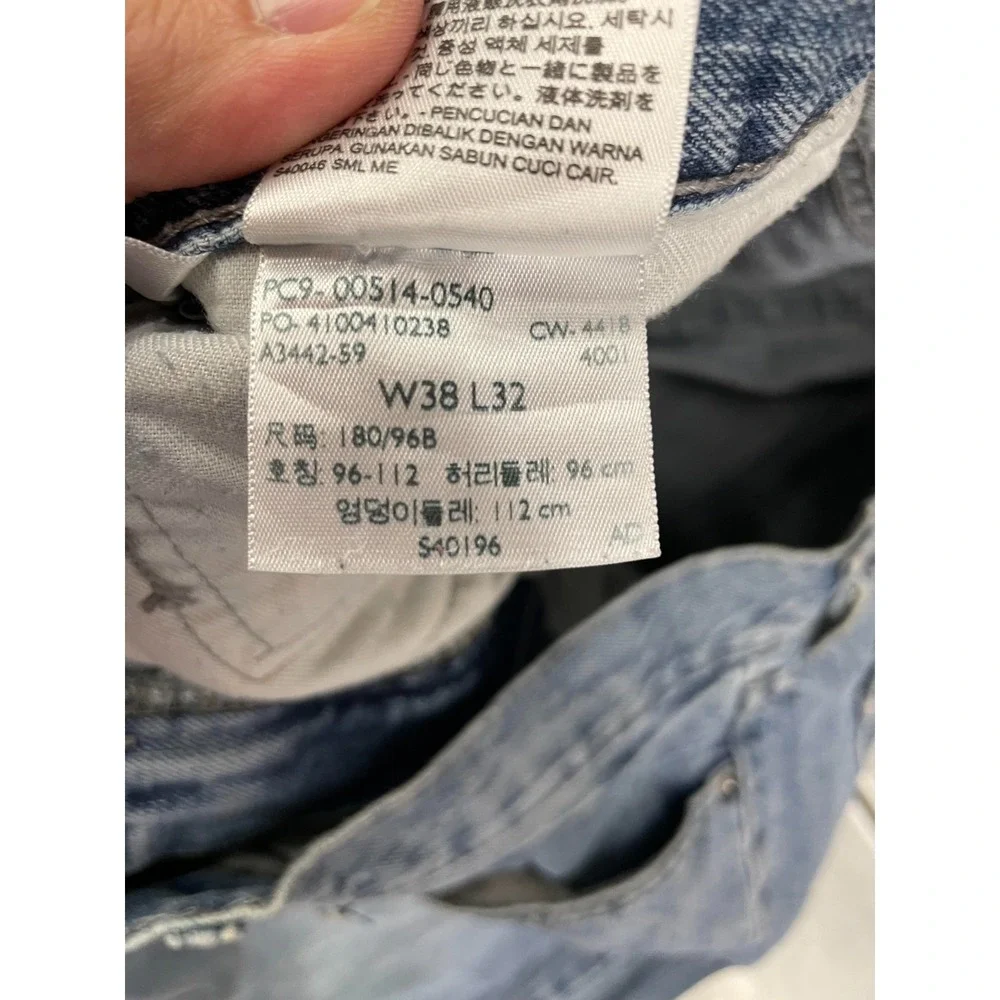 Levis 514 Jeans Mens‎ 38X32 Blue Medium Wash Denim Slim Straight 100% Cotton